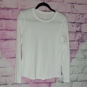 LULULEMON LOVE LONG SLEEVE BONE WHITE LIGHTWEIGHT TEE WOMENS